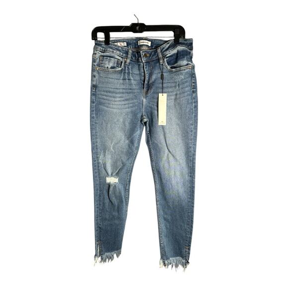 Vigoss Marley Skinny Mid Rise Medium Wash Distressed Jeans Size 31 - Picture 1 of 8